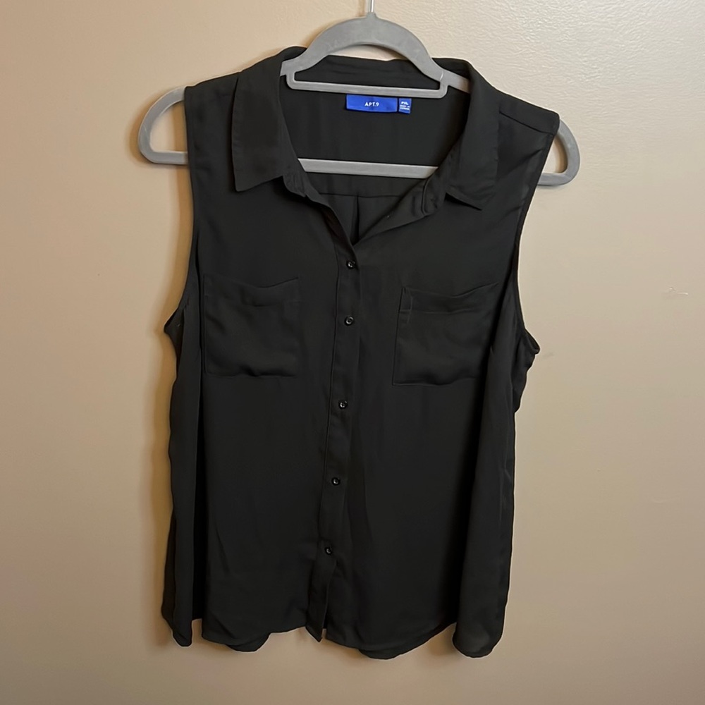 Black Button Down Tank